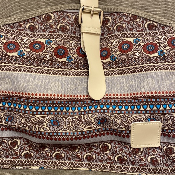 Boho Patterned Convertible Canvas Backpack - Picture 2 of 7